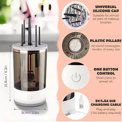 Spin&Clean™-Limpiador Eléctrico de Brochas de Maquillaje